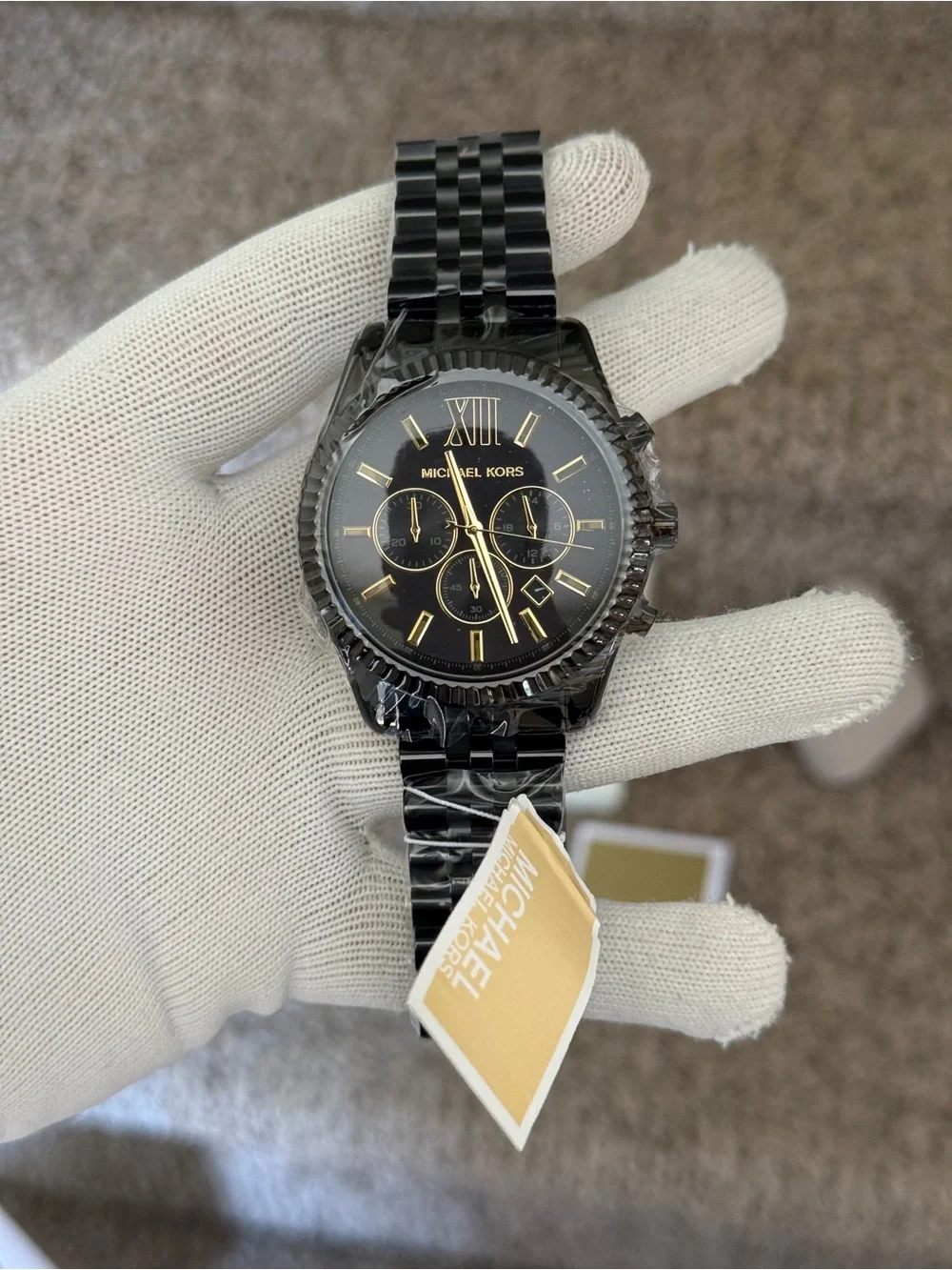 Michael Kors men’s Lexington 44mm Case Stainless Steel Black Watch